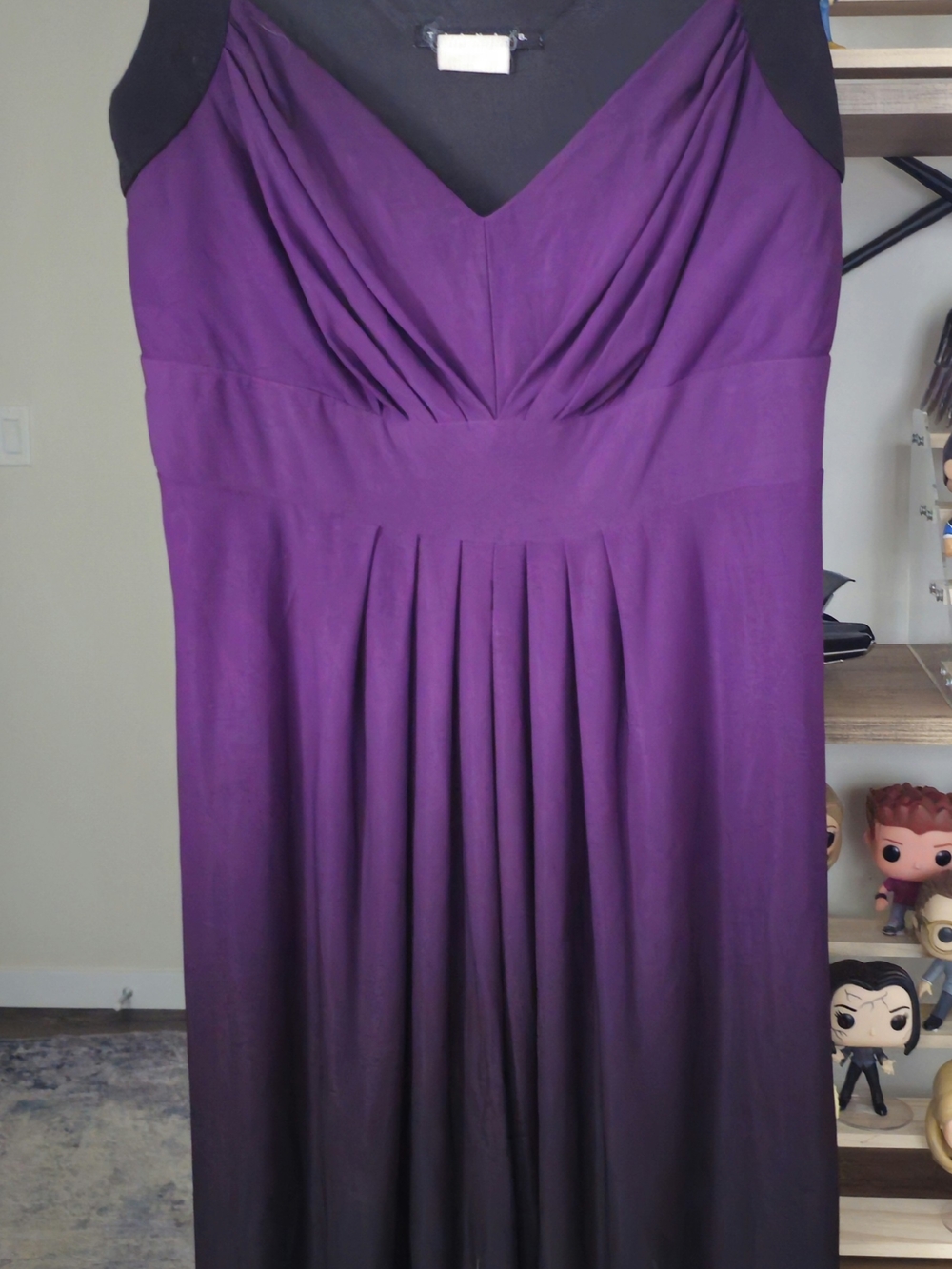 Tiana B. Purple Ombre V-Neck Pleated Maxi Dress